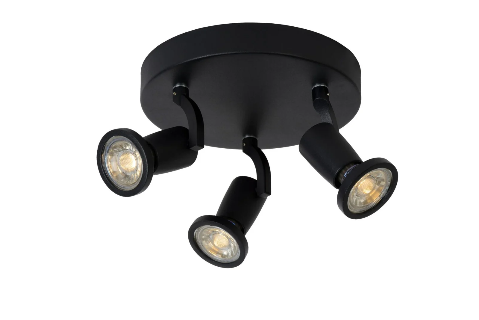 Lucide JASTER-LED - Stropnu00e9 reflektory - u00d8 20 cm - LED - GU10 - 3x5W 2700K - u010dierna