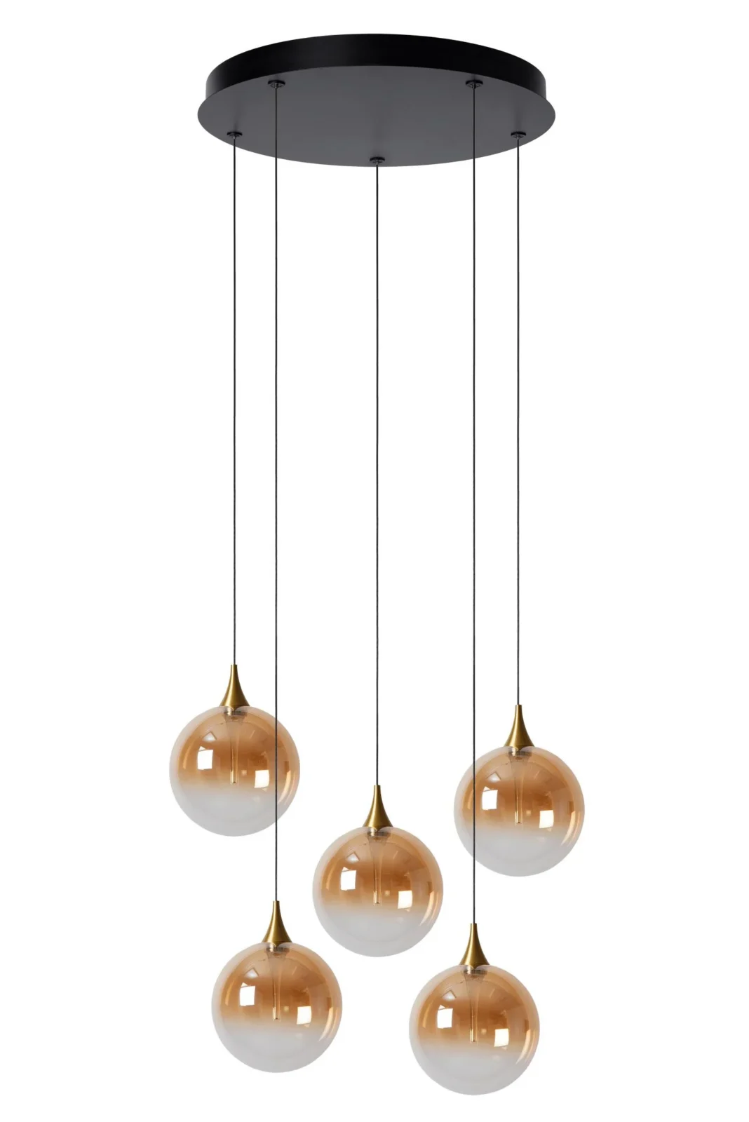 Lucide GISELA - zu00e1vesnu00e9 svetlo - u00d8 48 cm - LED tlmenu00e9 - 5x3,8W 2700K - jantu00e1rovu00e9 | Pru00e9miovu00e9