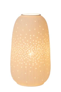 Lucide FLORES - Stolnu00e1 lampa - u00d8 14,1 cm - 1xE14 - biela
