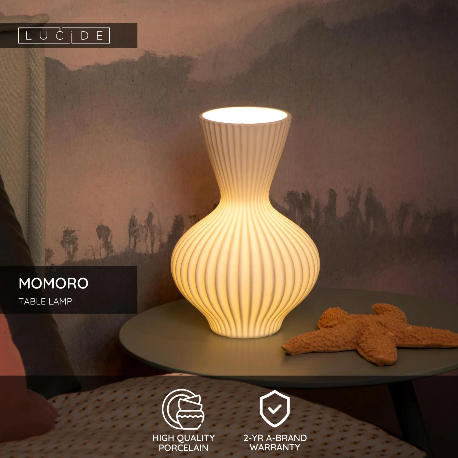 Lucide MOMORO - Stolnu00e1 lampa - 1xE14 - biela