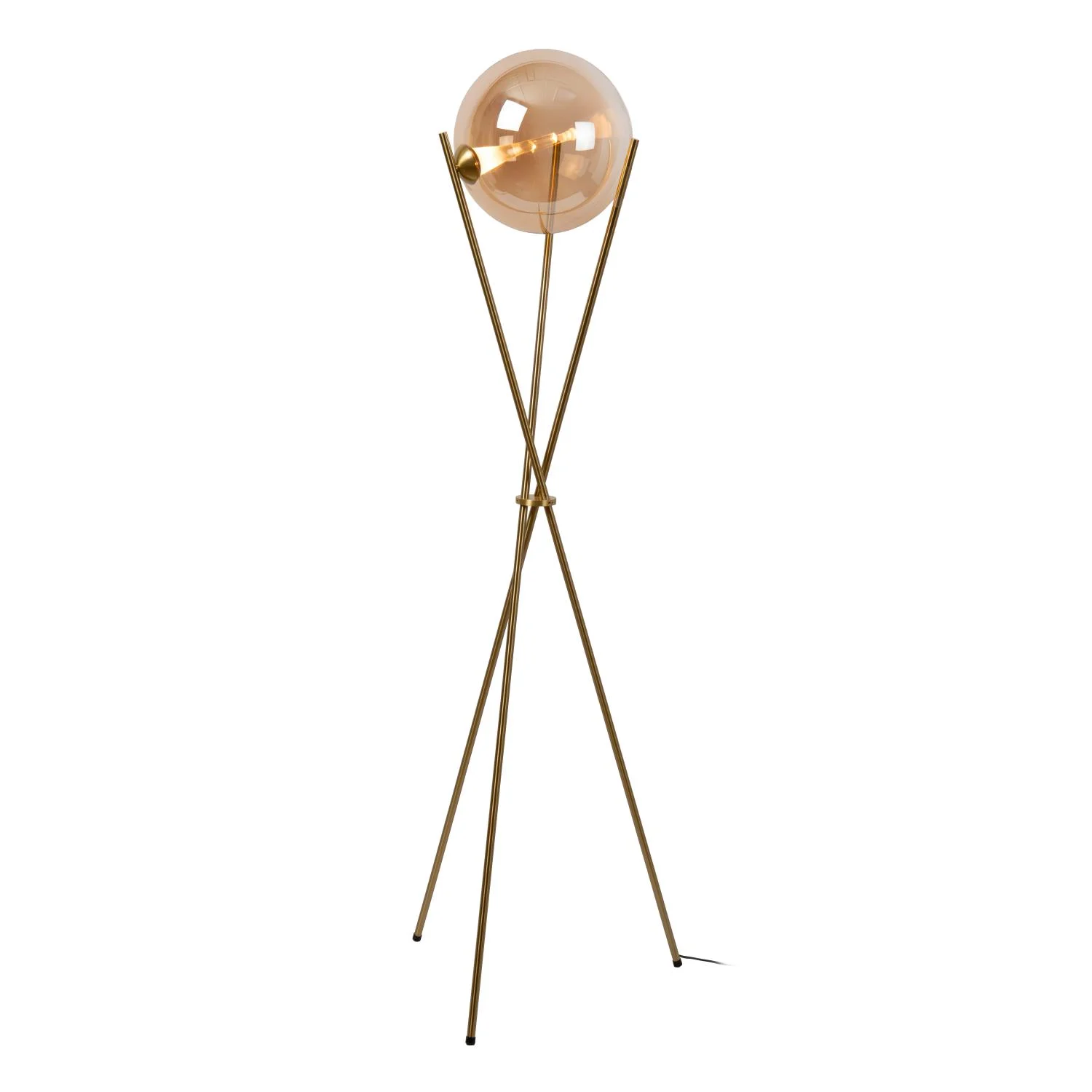 Lucide GISELA - Stojaca lampa - u00d8 56 cm - LED Dim. - 1x12,2W 2700K - S vymeniteu013enu00fdm LED modulom - jantu00e1rovu00e1 - Premium