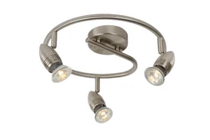 Lucide CARO-LED - Stropnu00e9 reflektory - u00d8 31 cm - LED - GU10 - 3x5W 2700K - Satin Chrome