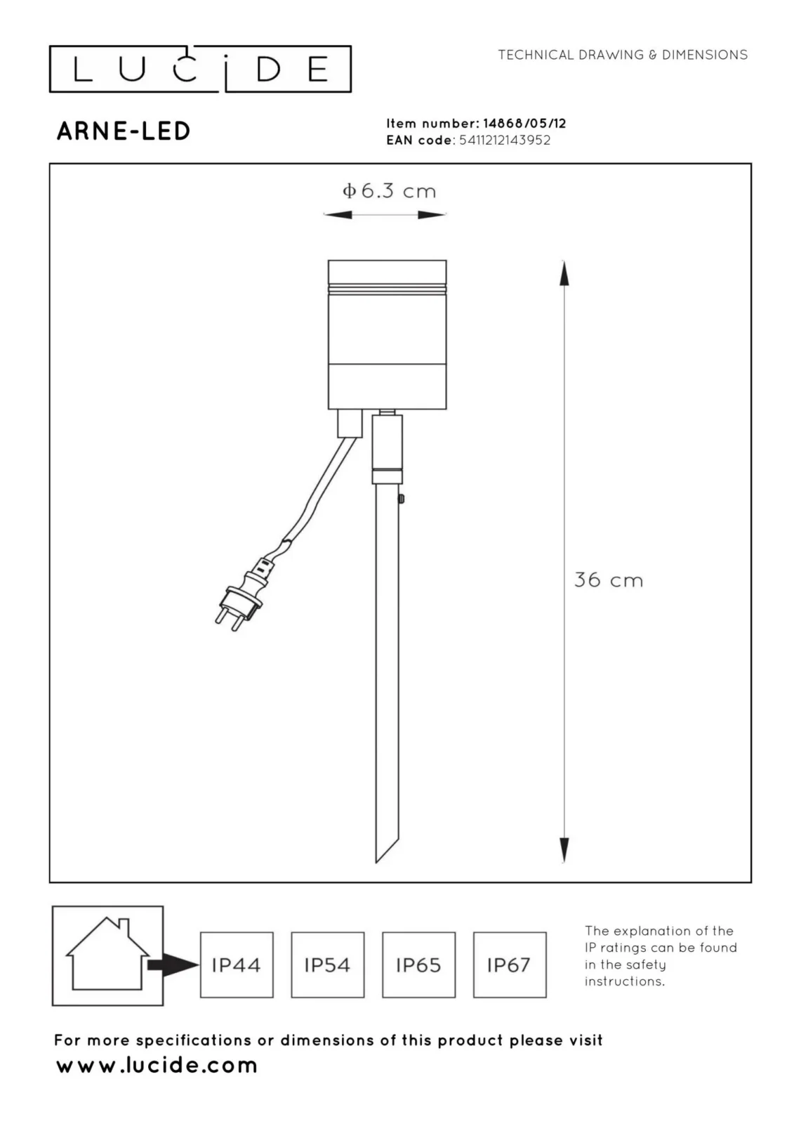 Lucide ARNE-LED - Zu00e1hradnu00fd reflektor - u00d8 6,3 cm - LED - GU10 - 1x5W 2700K - IP44 - Satin Chrome