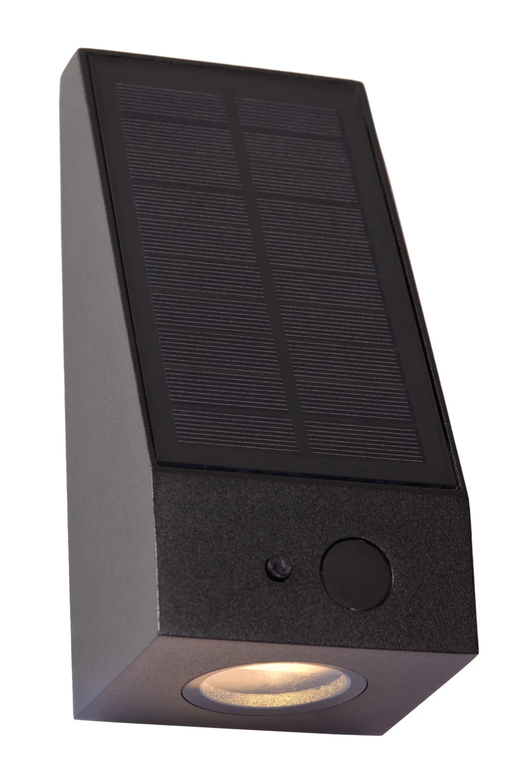 Lucide IRWIN - Nu00e1stennu00e9 svetlo vnu00fatornu00e9/vonkaju0161ie - solu00e1rne - LED tlmenu00e9. - 1x2W 3000K - IP54 - senzor pohybu a du0148a/noci - u010dierny