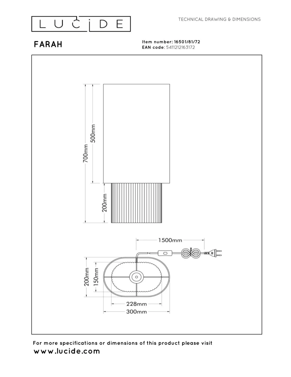 Lucide FARAH - Stolnu00e1 lampa - 1xE27 - biela - Vibes