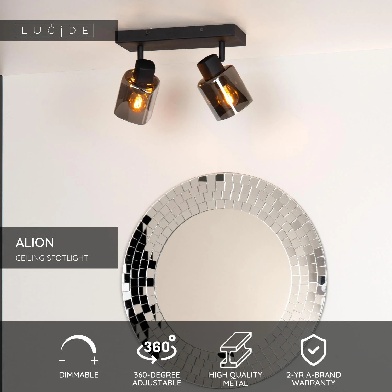 Lucide ALION - Stropnu00e9 reflektory - 2xE14 - u010cierne