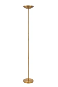 Lucide ZENITH - Stojacia lampa - u00d8 25,4 cm - LED stmievanu00e1. - 1x20W 3000K - matnu00e1 zlatu00e1 / mosadznu00e1