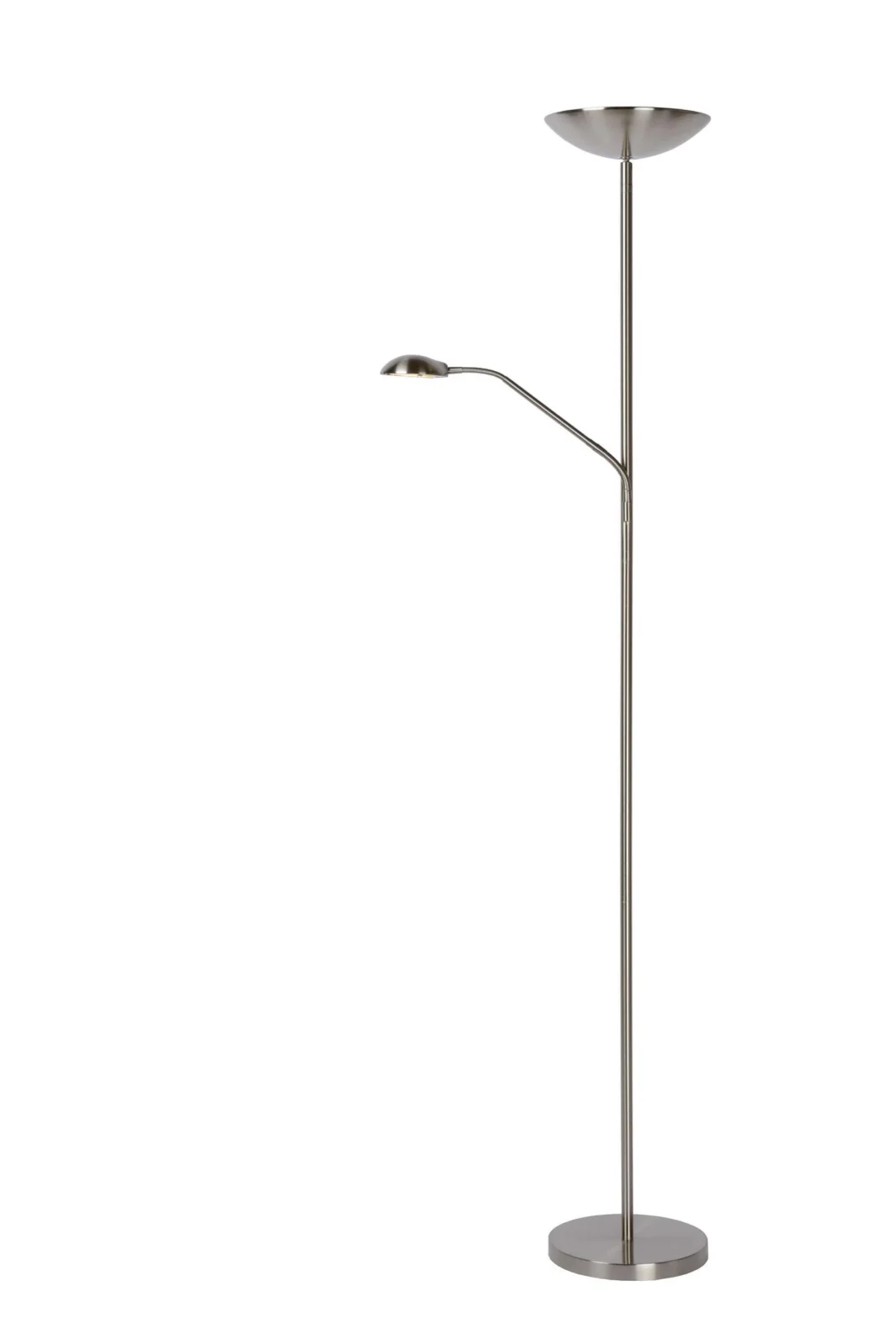 Lucide ZENITH - Podlahovu00e1 u010du00edtacia lampa - LED tlmenu00e1 - 3000K - Satin Chrome