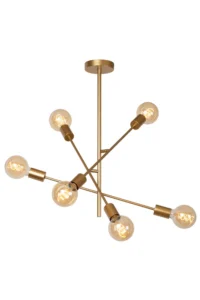 Lucide LESTER - Zapustenu00e9 stropnu00e9 svetlo - 6xE27 - Matt Gold / Brass