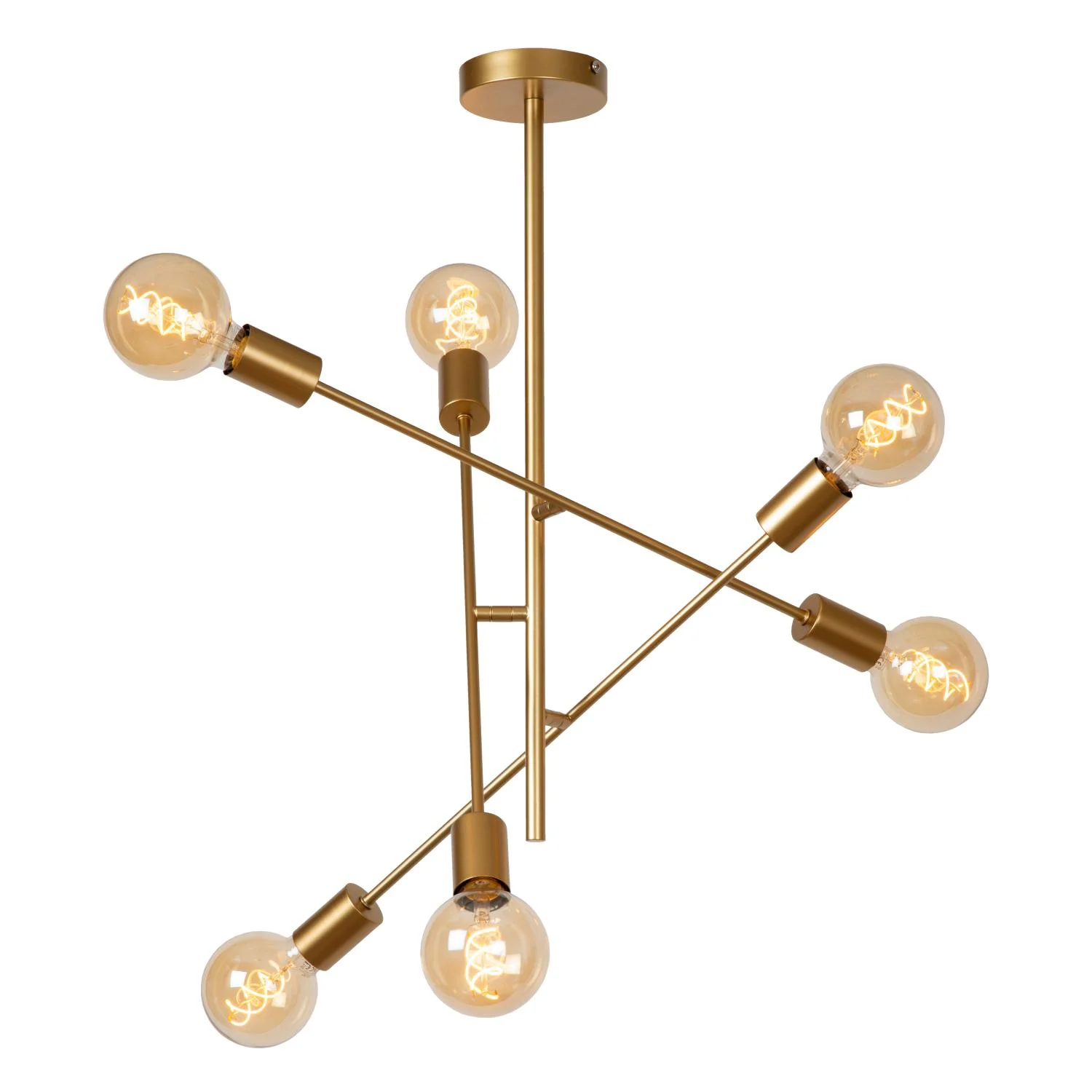 Lucide LESTER - Zapustenu00e9 stropnu00e9 svetlo - 6xE27 - Matt Gold / Brass