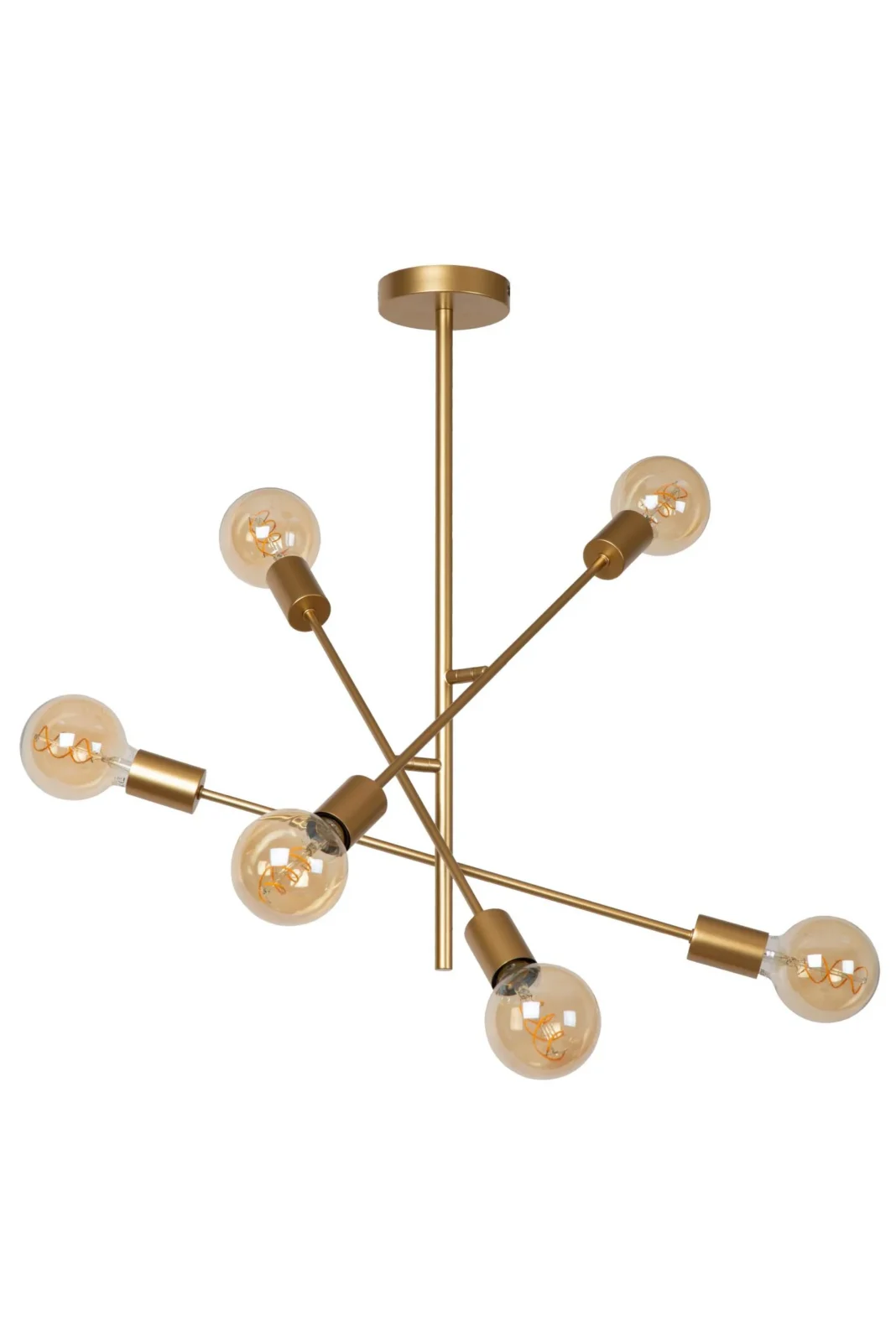 Lucide LESTER - Zapustenu00e9 stropnu00e9 svetlo - 6xE27 - Matt Gold / Brass