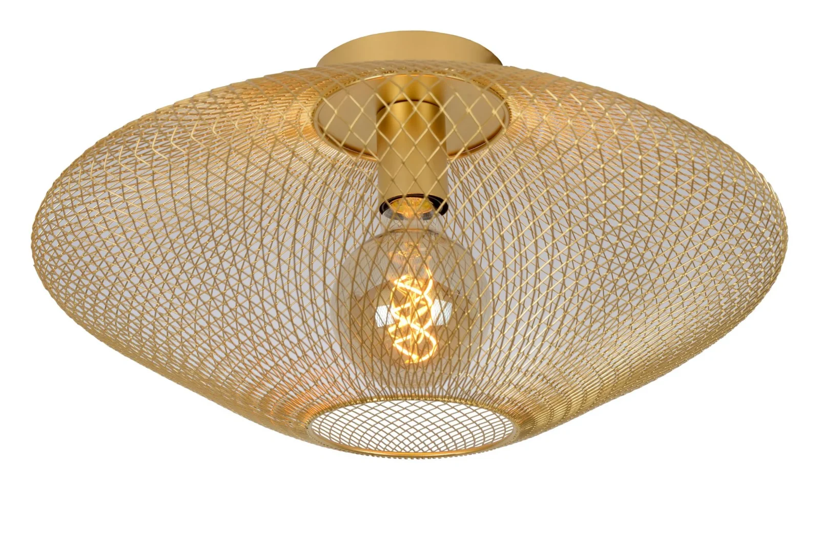 Lucide MESH - Zapustenu00e9 stropnu00e9 svetlo - u00d8 45 cm - 1xE27 - Matt Gold / Brass