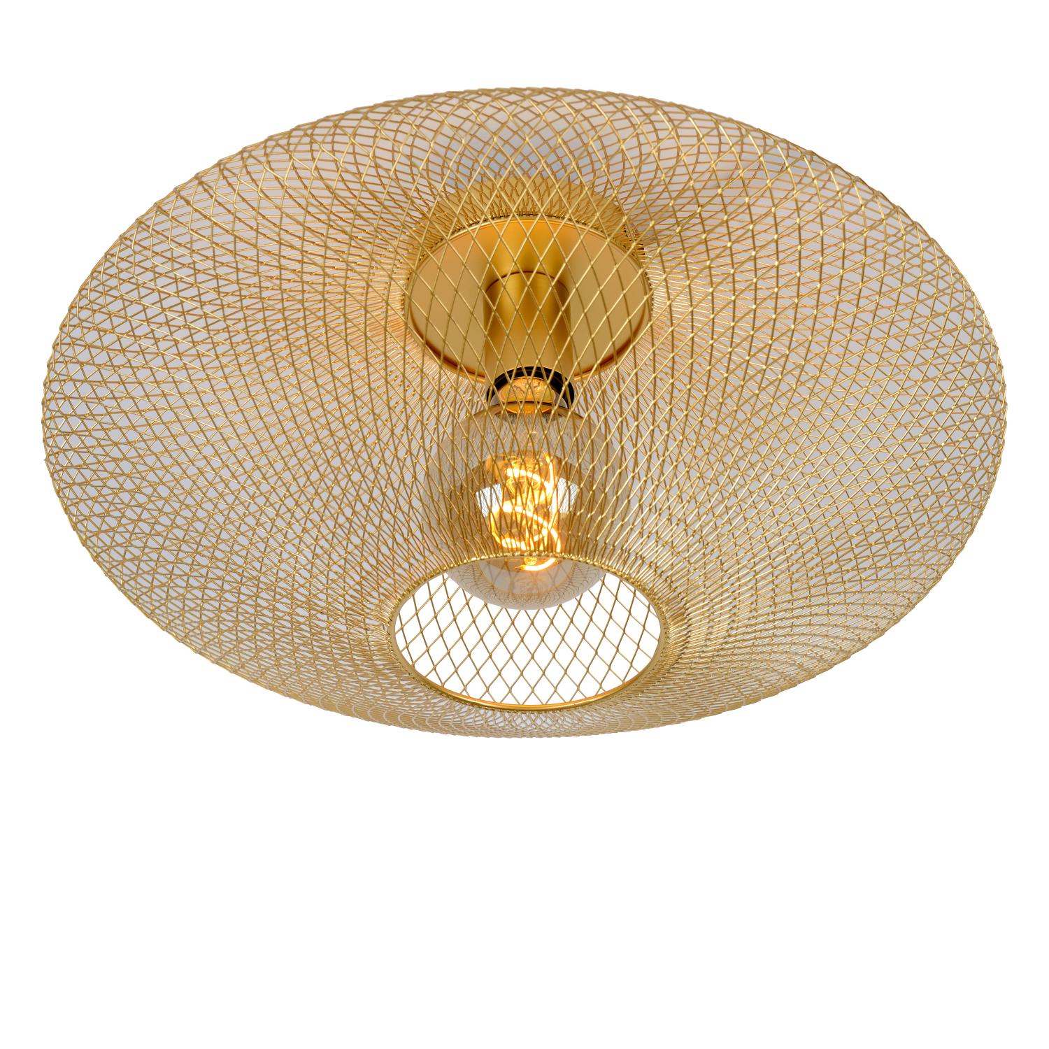 Lucide MESH - Zapustenu00e9 stropnu00e9 svetlo - u00d8 45 cm - 1xE27 - Matt Gold / Brass