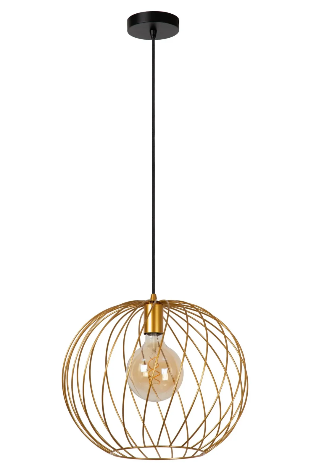 Lucide DANZA - Zu00e1vesnu00e9 svetlo - u00d8 40 cm - 1xE27 - Matt Gold / Brass