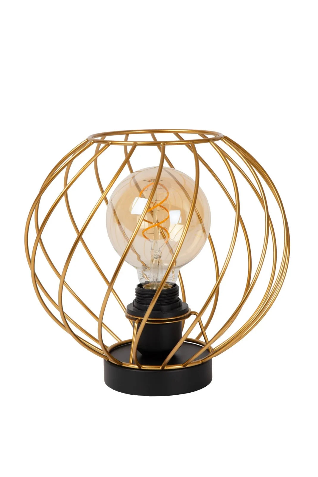 Lucide DANZA - Stolnu00e1 lampa - u00d8 25 cm - 1xE27 - Matnu00fd zlato / mosadz
