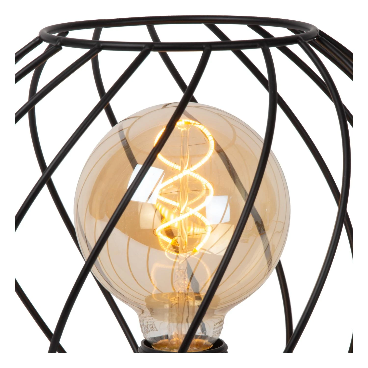 Lucide DANZA - Stolnu00e1 lampa - u00d8 25 cm - 1xE27 - u010dierna