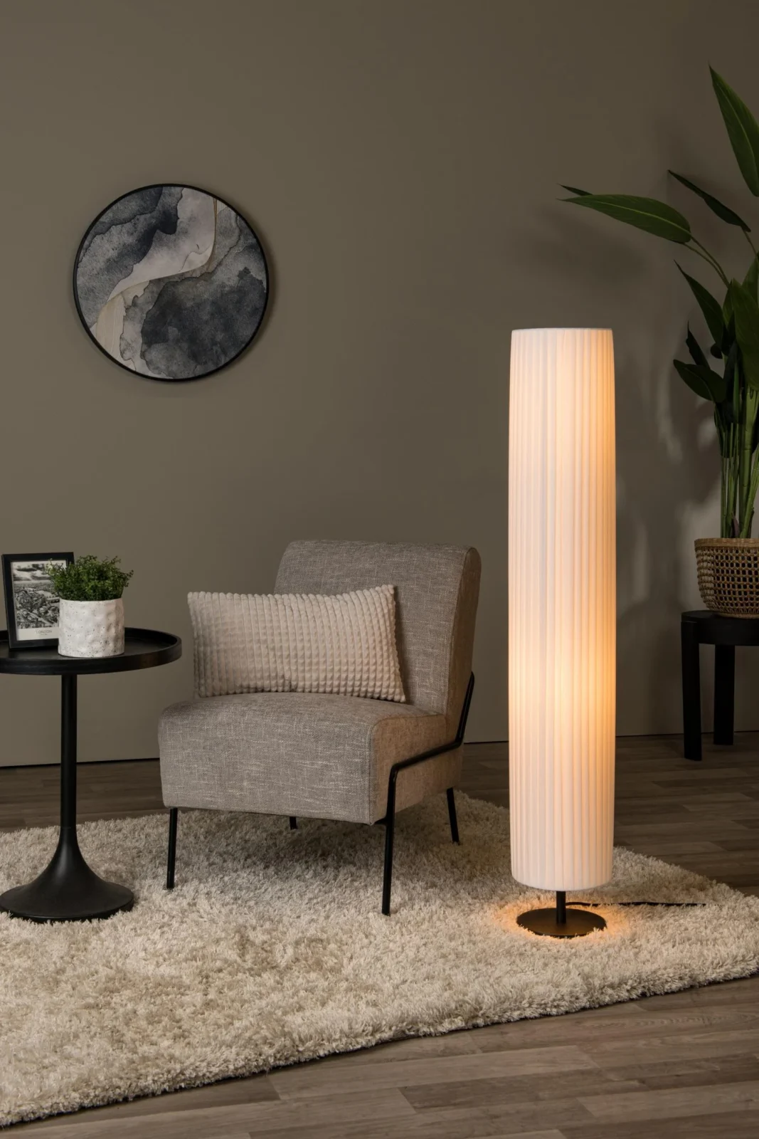 Lucide FOLD - Stojacia lampa - u00d8 20 cm - 2xE27 - biela