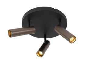 Lucide GRADO - Stropnu00e9 reflektory - u00d8 25 cm - 3xGU10 (MR11) - Sivu00e9 u017eelezo