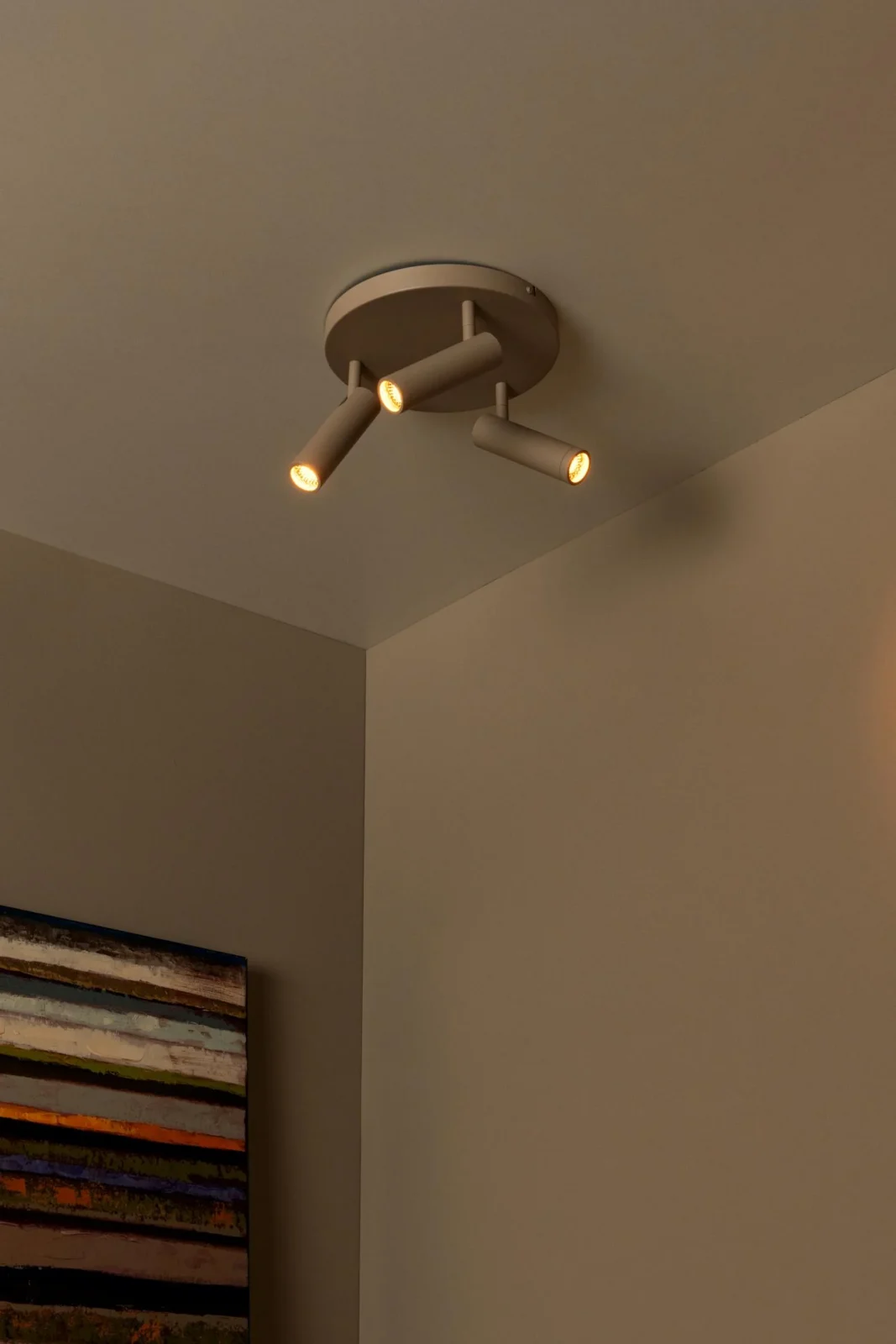 Lucide GRADO - Stropnu00e9 reflektory - u00d8 25 cm - 3xGU10 (MR11) - Taupe