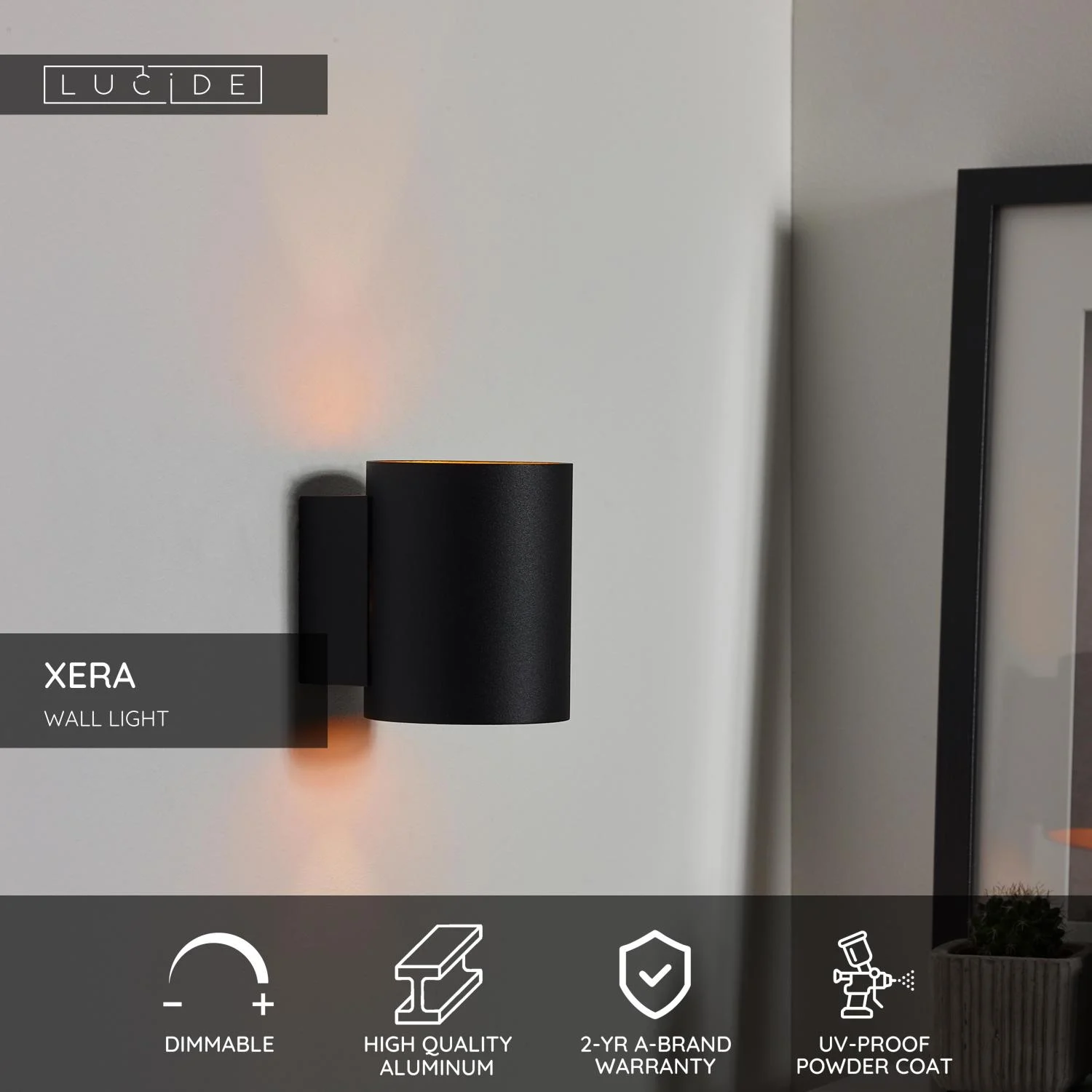 Lucide XERA - nu00e1stennu00e9 svetlo - u00d8 8 cm - 1xG9 - u010dierne