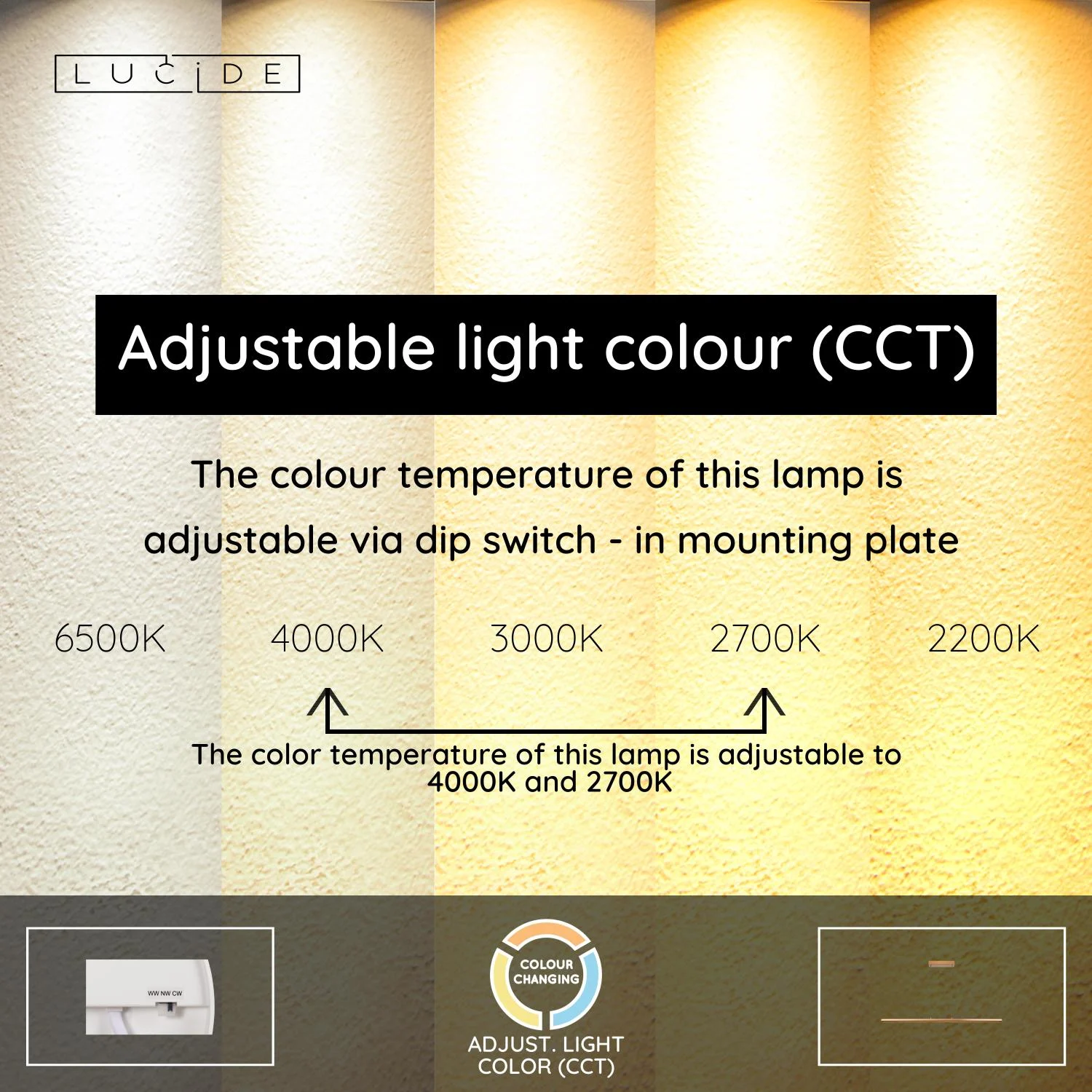 Lucide GRIFFITH - Zu00e1vesnu00e9 svetlo - LED tlmenu00e9. - CCT - 1x33W 2700K/4000K - bronz | Pru00e9miovu00e9