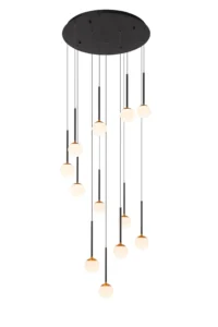 Lucide CALINA - zu00e1vesnu00e9 svetlo - u00d8 69,9 cm - LED tlmenu00e9 - 12x7,7W 2700K - u010dierna | Pru00e9miovu00e9