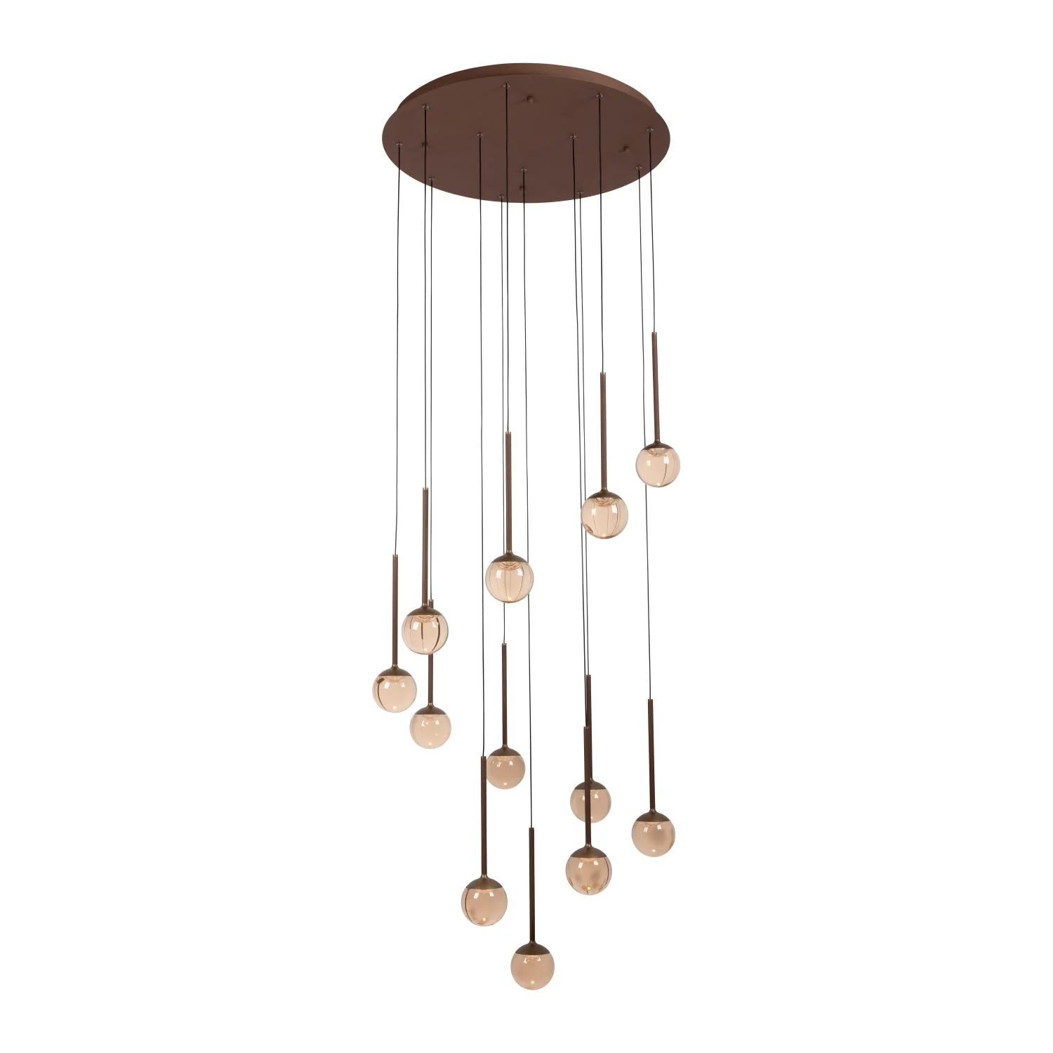 Lucide CALINA - Zu00e1vesnu00e9 svetlo - u00d8 69,9 cm - LED tlmenu00e9. - CCT - 12x7W 2200K/3300K - s vymeniteu013enu00fdm LED modulom - Coffee | Pru00e9miovu00e9