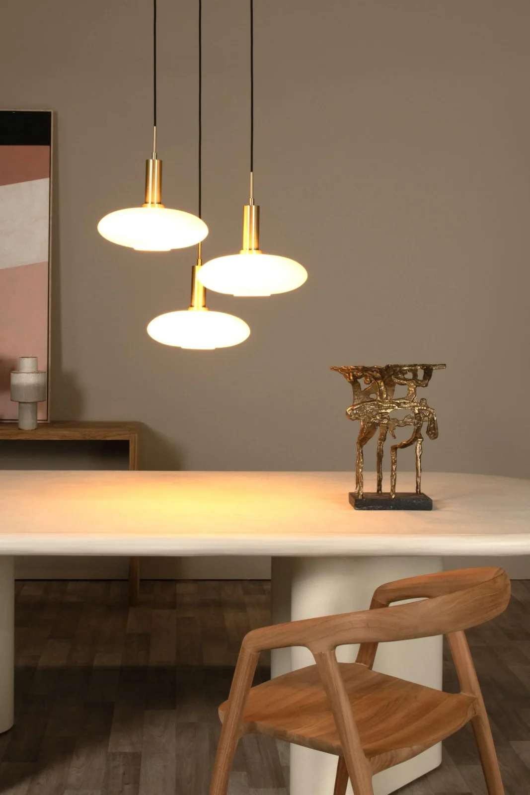 Lucide SINGALA - zu00e1vesnu00e9 svetlo - u00d8 55 cm - 3xE27 - Matt Gold / Brass