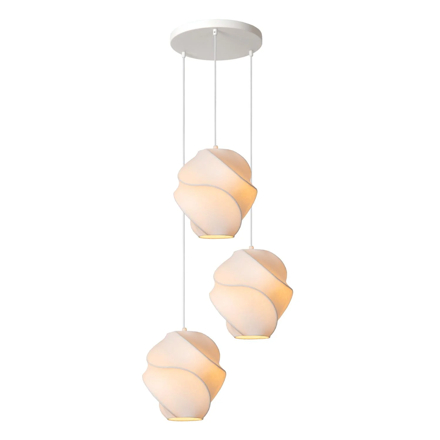 Lucide LA VAGUE - Zu00e1vesnu00e9 svetlo - u00d8 51 cm - 3xE27 - biela - Essential