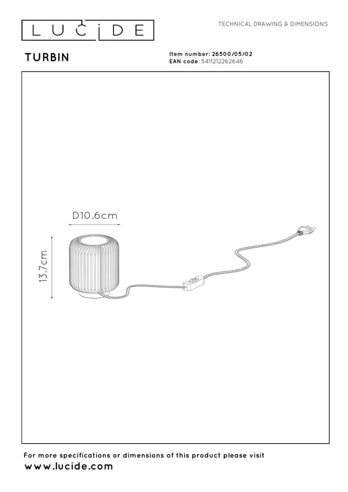 Lucide TURBIN - Stolnu00e1 lampa - u00d8 10,6 cm - LED - 1x5W 3000K - Matt Gold / Brass