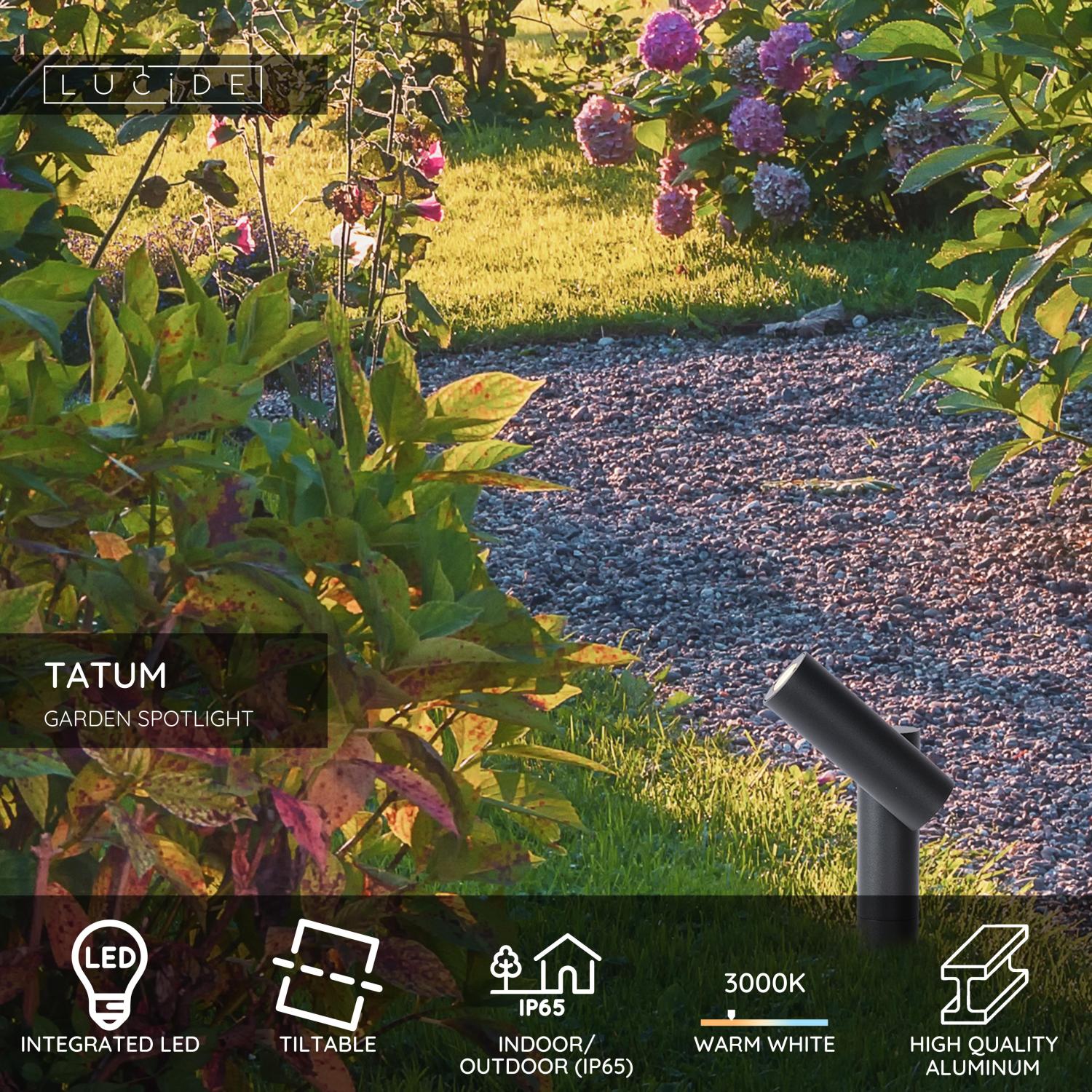 Lucide TATUM - Zu00e1hradnu00fd reflektor - LED - 1x4,5W 3000K - IP65 - Antracit
