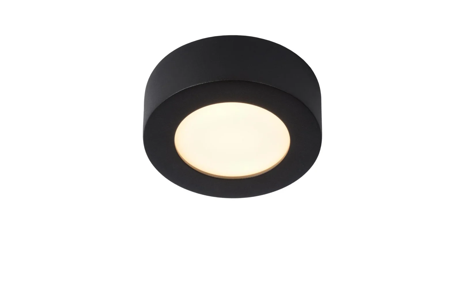 Lucide BRICE-LED - Spu00fau0161u0165acie stropnu00e9 svetlo Ku00fapeu013eu0148a - u00d8 11,7 cm - LED stmievanu00e1. - 1x8W 3000K - IP44 - u010dierna