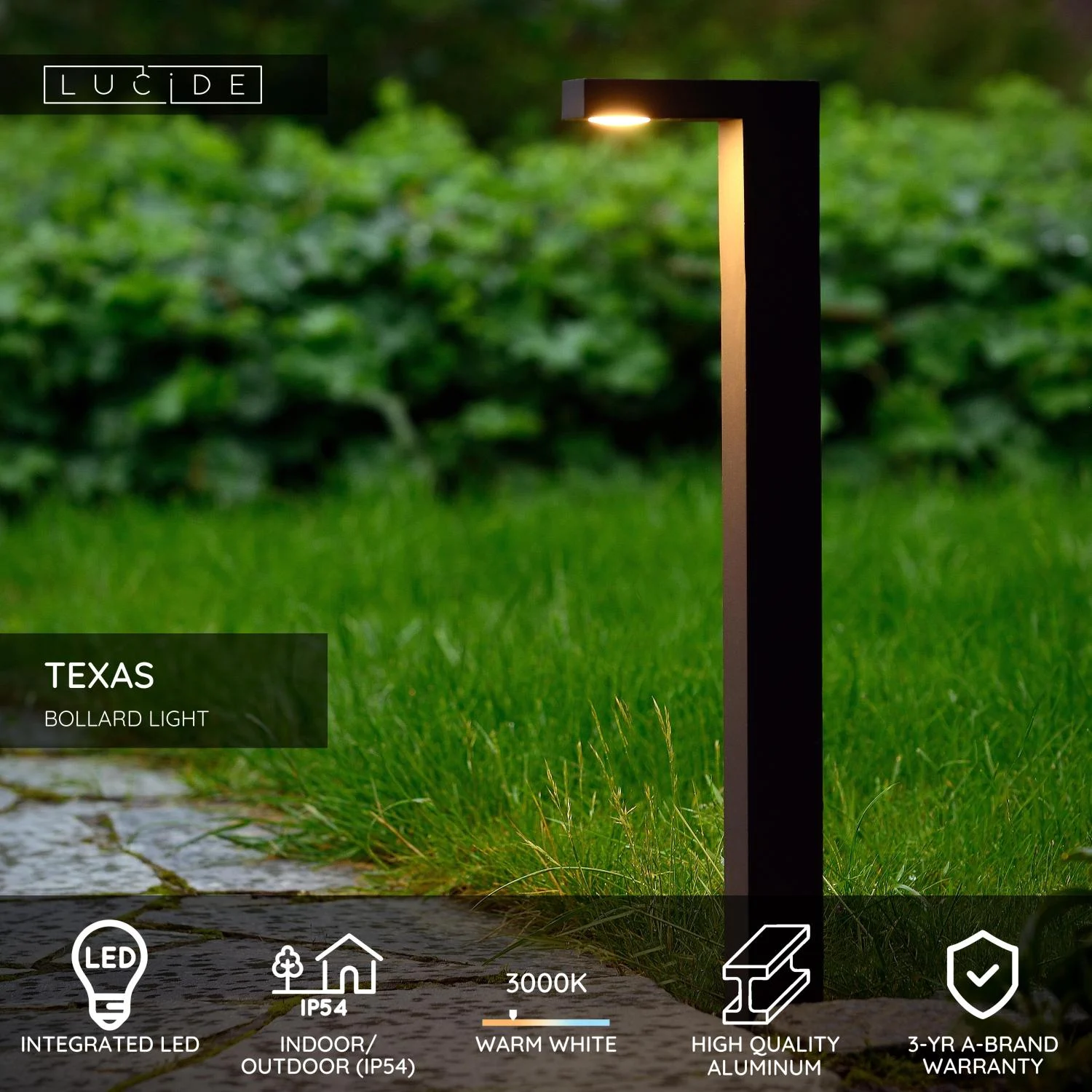 Lucide TEXAS - Stu013apikovu00e9 svetlo - LED - 1x7W 3000K - IP54 - Antracit