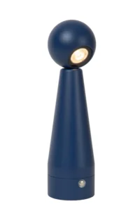 Lucide IPSOS - Nabu00edjateu013enu00e1 stolnu00e1 lampa - Batu00e9riovu00fd balu00edk - LED tlmenu00fd. - 1x3W 2700K - modru00e1