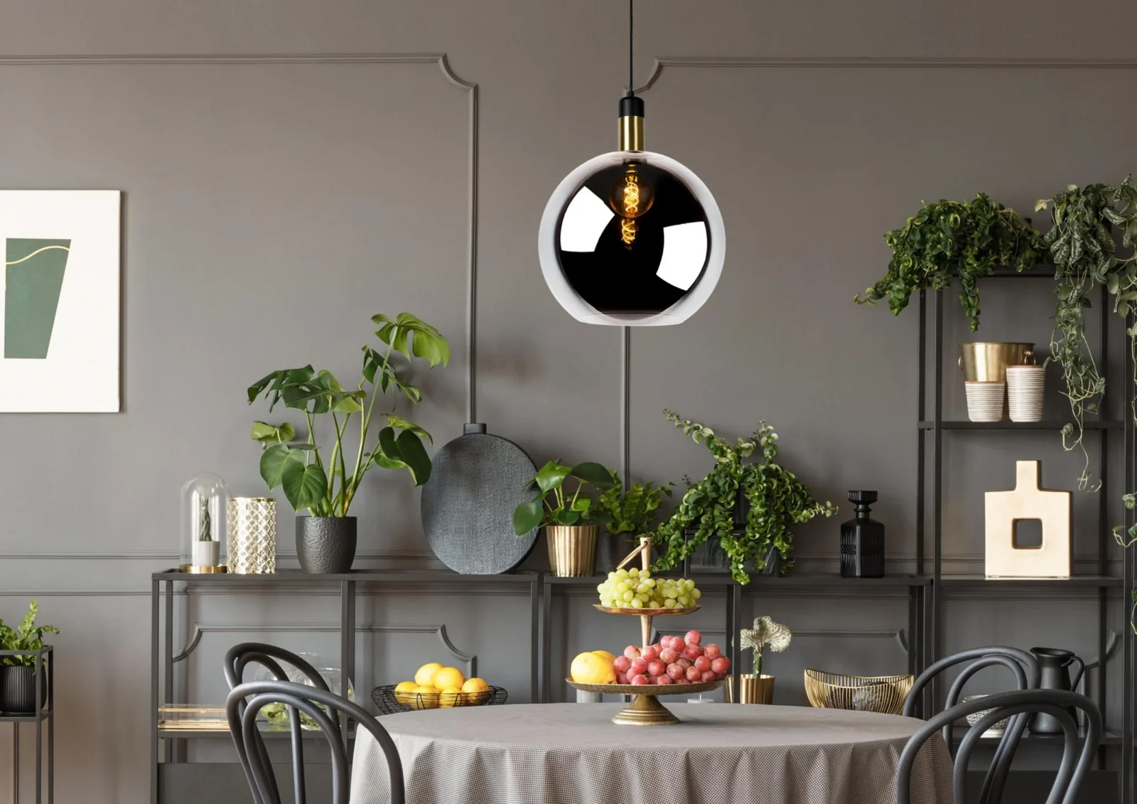 Lucide JULIUS - Zu00e1vesnu00e9 svetlo - u00d8 40 cm - 1xE27 - Smoke Grey