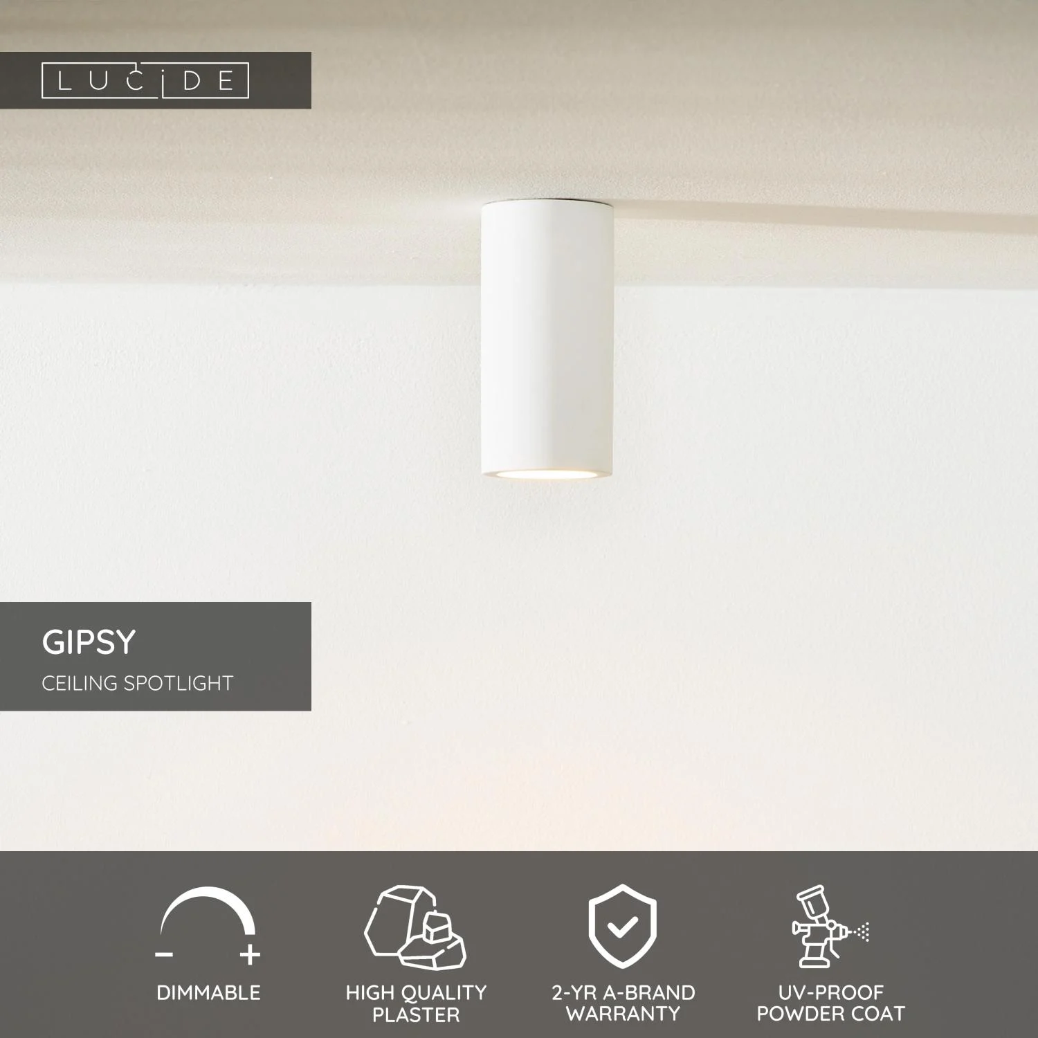 Lucide GIPSY - Stropnu00e9 reflektory - u00d8 7 cm - 1xGU10 - biela