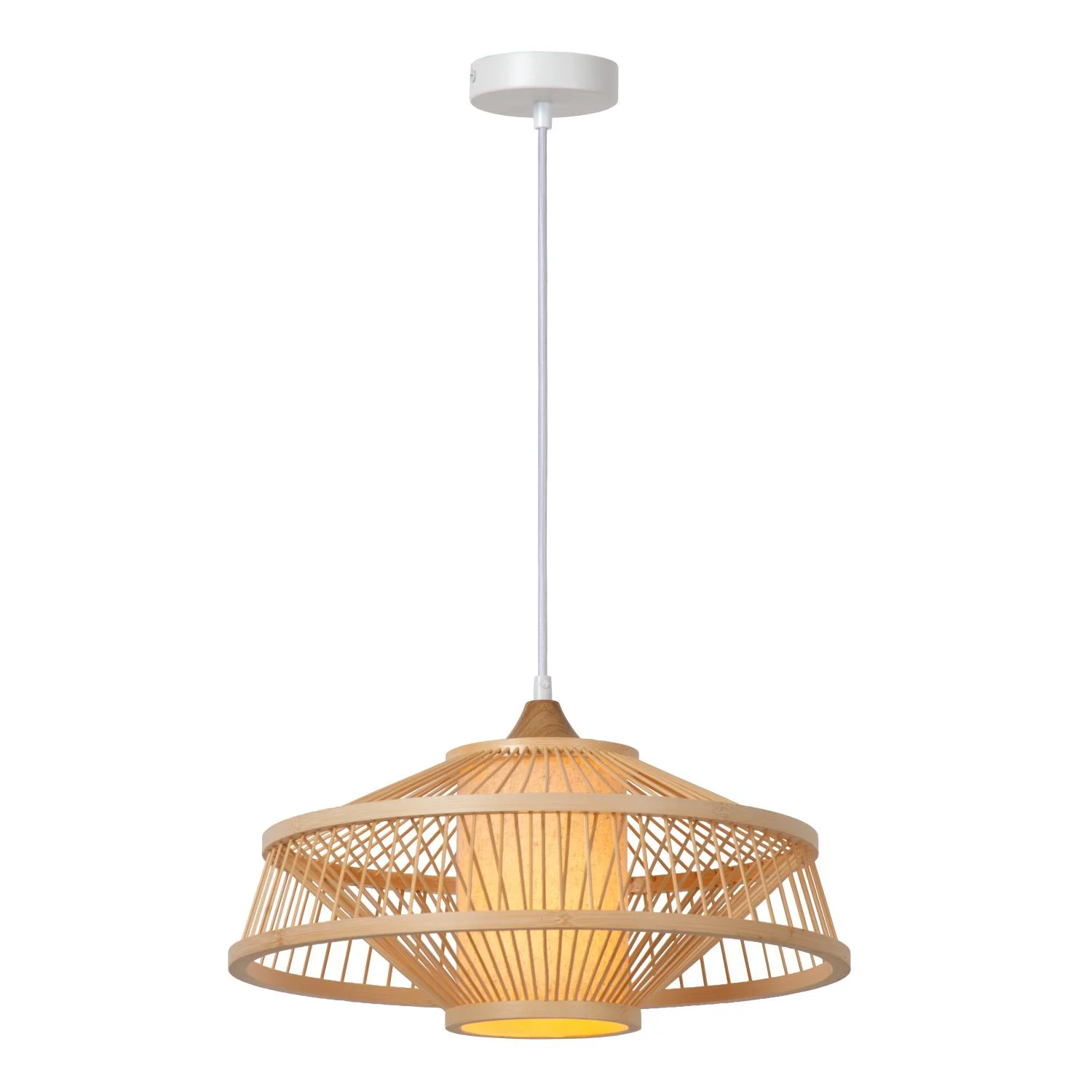 Lucide GAETANO - Zu00e1vesnu00e9 svetlo - u00d8 40 cm - 1xE27 - Natural - Essential