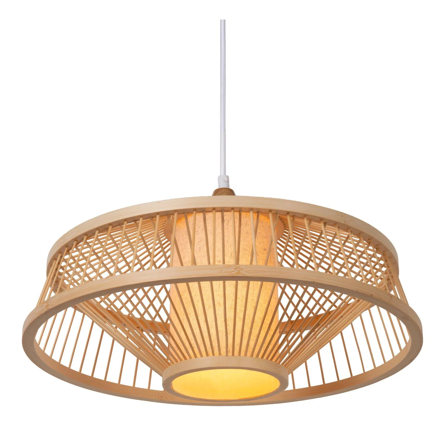Lucide GAETANO - Zu00e1vesnu00e9 svetlo - u00d8 40 cm - 1xE27 - Natural - Essential