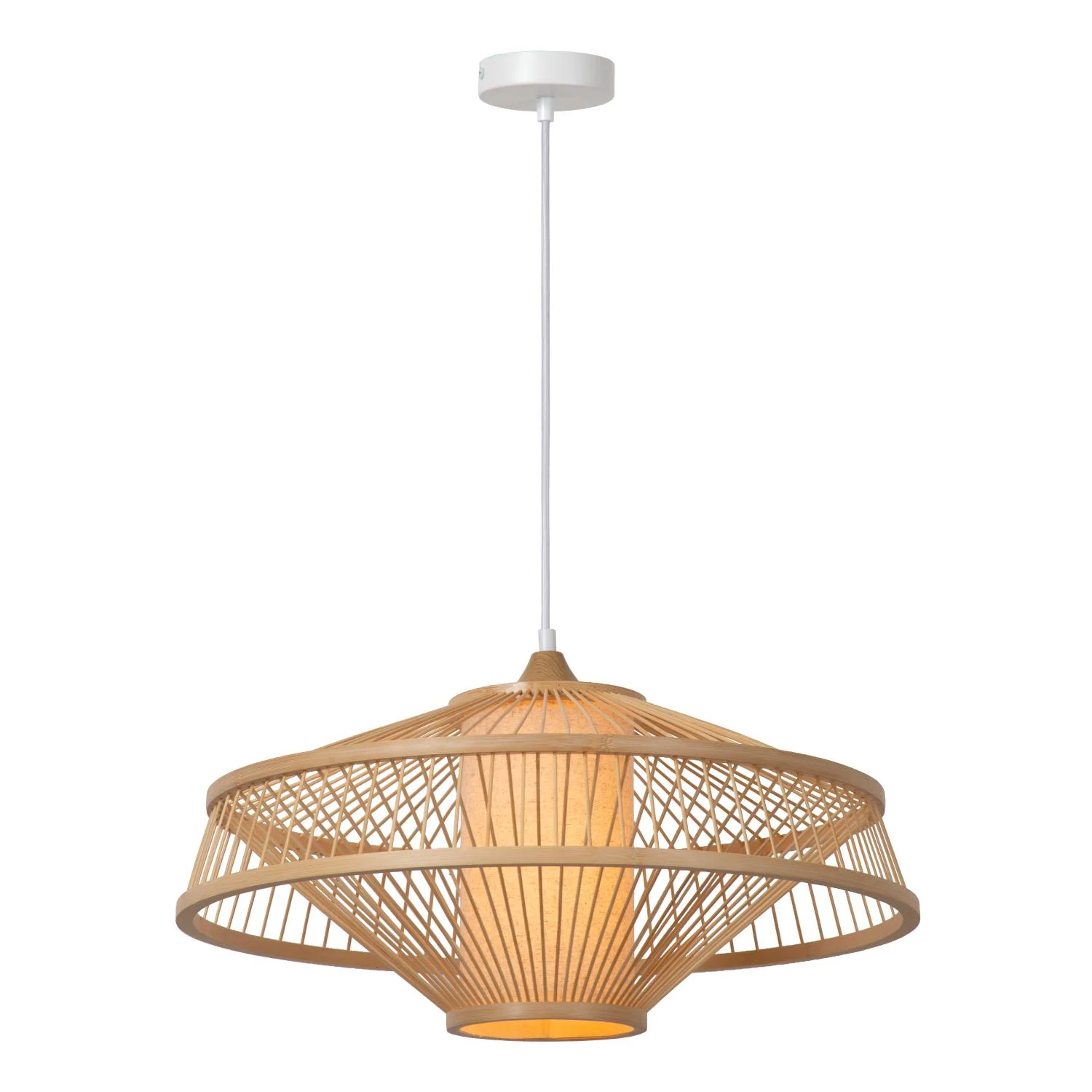 Lucide GAETANO - Zu00e1vesnu00e9 svetlo - u00d8 50 cm - 1xE27 - Natural - Essential