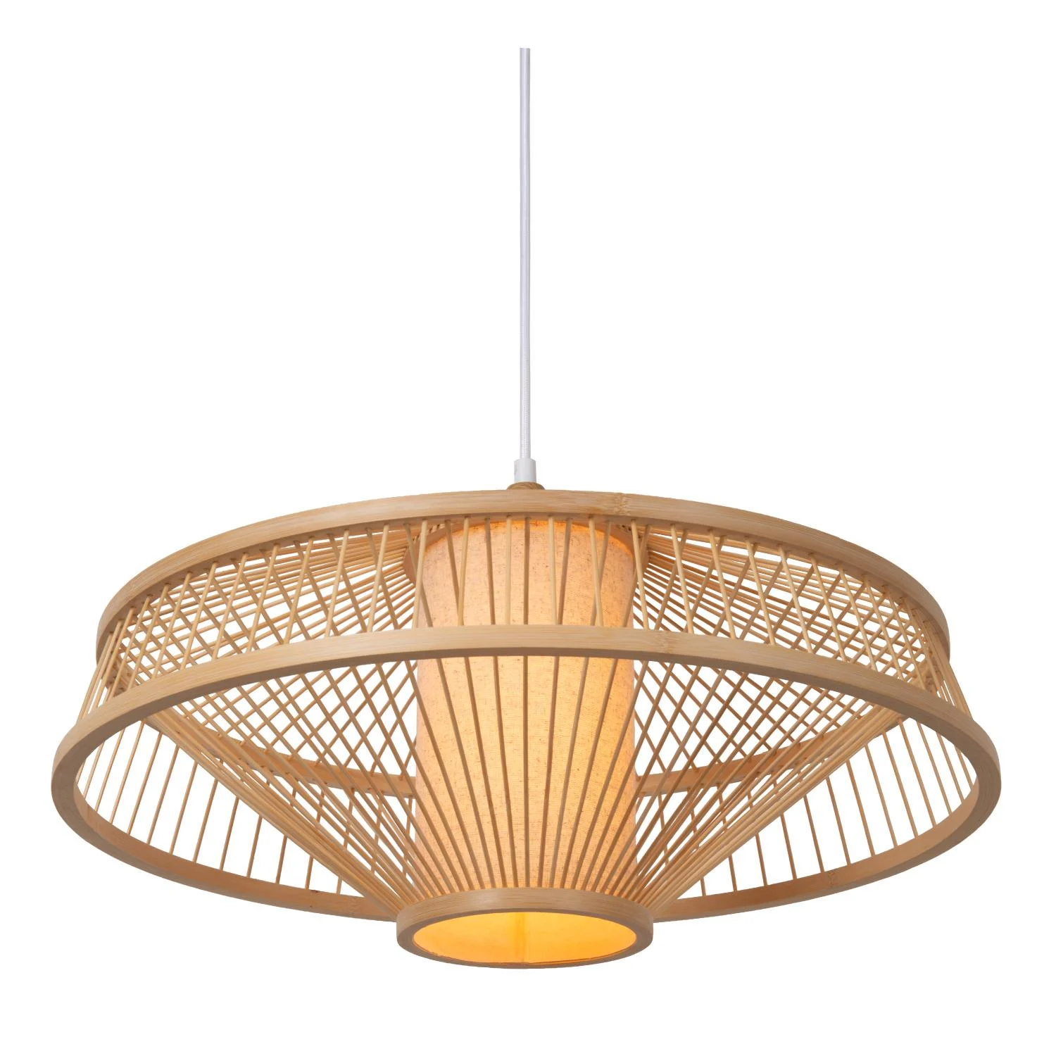 Lucide GAETANO - Zu00e1vesnu00e9 svetlo - u00d8 50 cm - 1xE27 - Natural - Essential