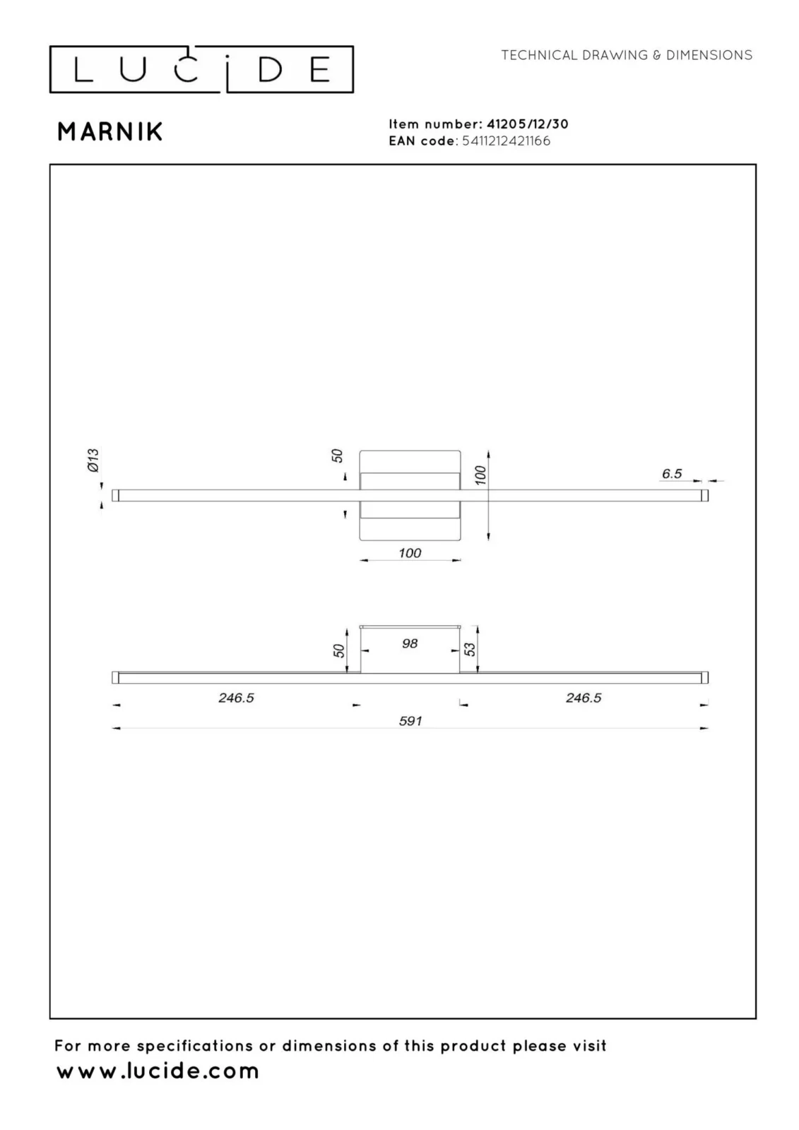 Lucide MARNIK - Nu00e1stennu00e9 svetlo - LED tlmenu00e9. - CCT - 1x13W 2700K/4000K - Senzor ruu010dnu00fdch vu013an - u010dierny | Pru00e9miovu00e9