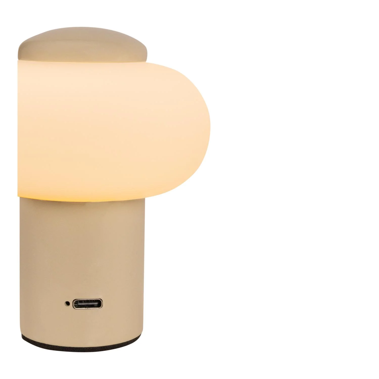 Lucide GUSTAV - Nabu00edjateu013enu00e1 stolnu00e1 lampa - Batu00e9riovu00fd balu00edk - u00d8 8 cm - LED tlmenu00e1 - 1x0,8W 2700K - kru00e9movu00e1 | Essential