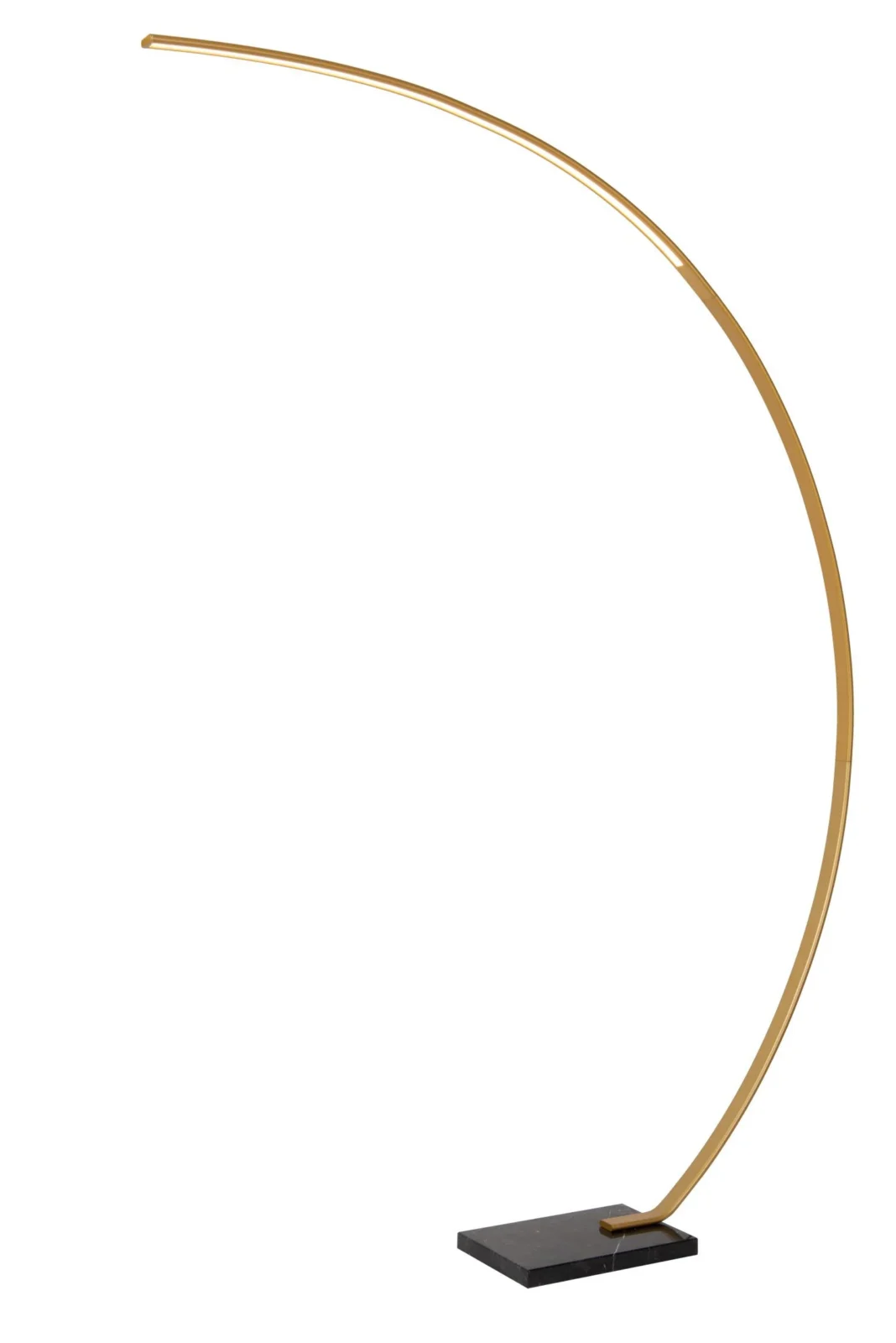 Lucide CURVE - oblu00fakovu00e1 stojaca lampa - LED tlmenu00e1 - 1x15W 2700K - matnu00e1 zlatu00e1 / mosadznu00e1