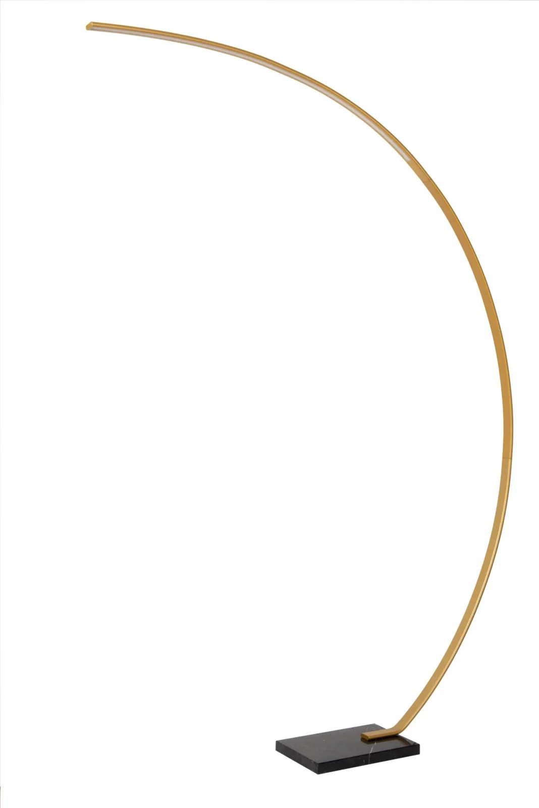 Lucide CURVE - oblu00fakovu00e1 stojaca lampa - LED tlmenu00e1 - 1x15W 2700K - matnu00e1 zlatu00e1 / mosadznu00e1