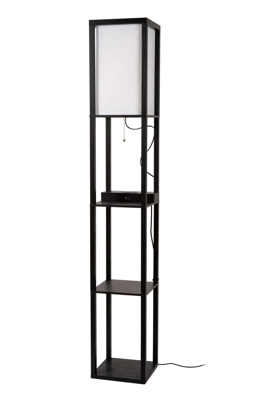 Lucide MENNO - Stojaca lampa - 1xE27 - S bezdru00f4tovou nabu00edjau010dkou - u010dierna