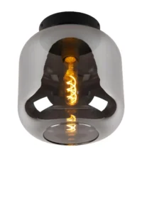Lucide JOANET - Zapustenu00e9 stropnu00e9 svetlo - u00d8 25 cm - 1xE27 - Smoke Grey