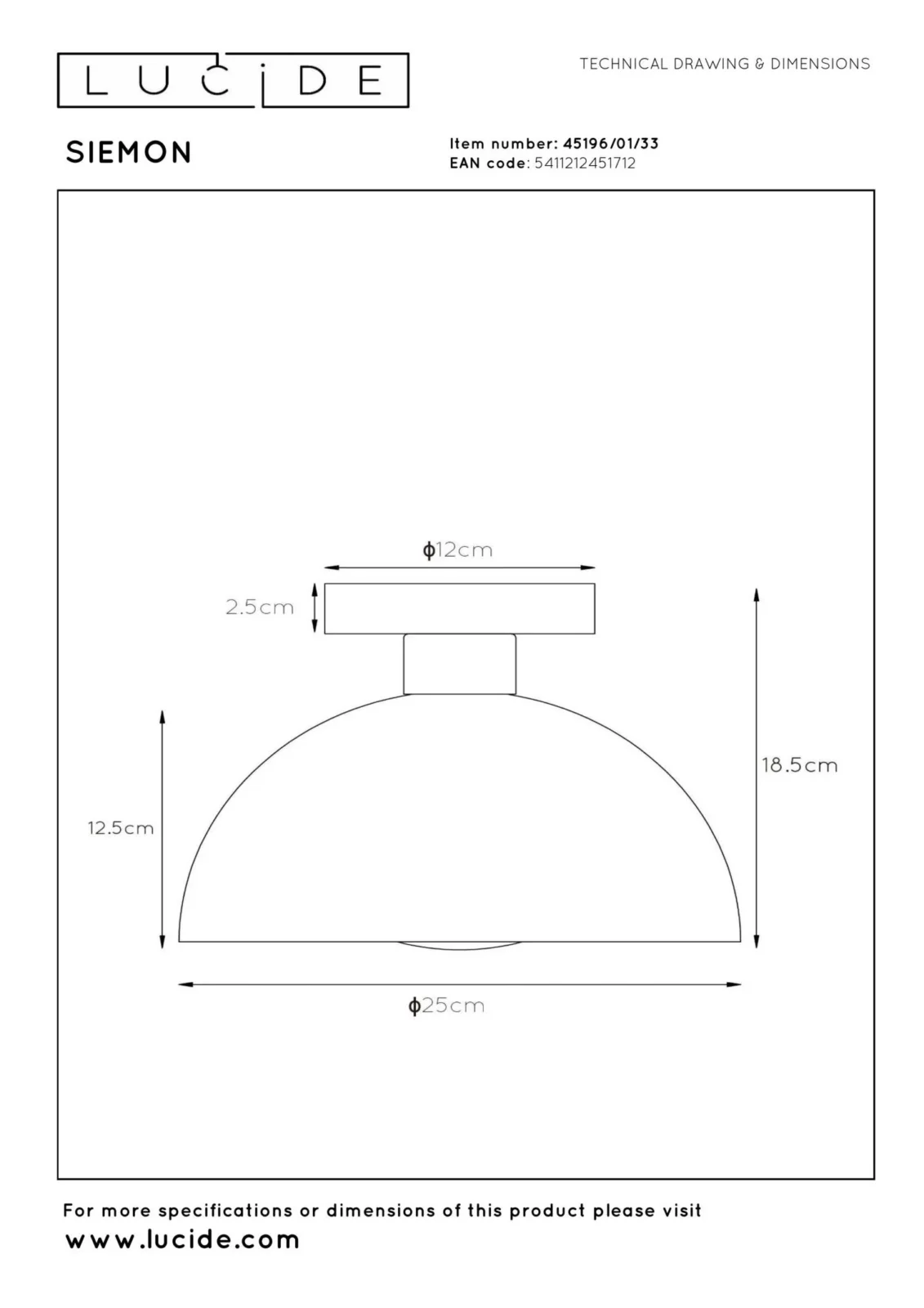 Lucide SIEMON - Zapustenu00e9 stropnu00e9 svetlo - u00d8 25 cm - 1xE27 - zelenu00e9