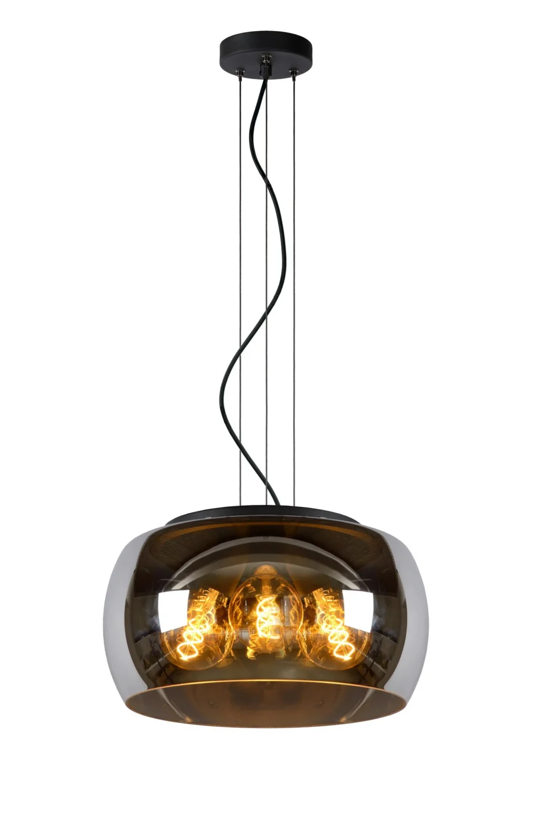 Lucide OLIVIA - Zu00e1vesnu00e9 svetlo - u00d8 40 cm - 3xE27 - Smoke Grey