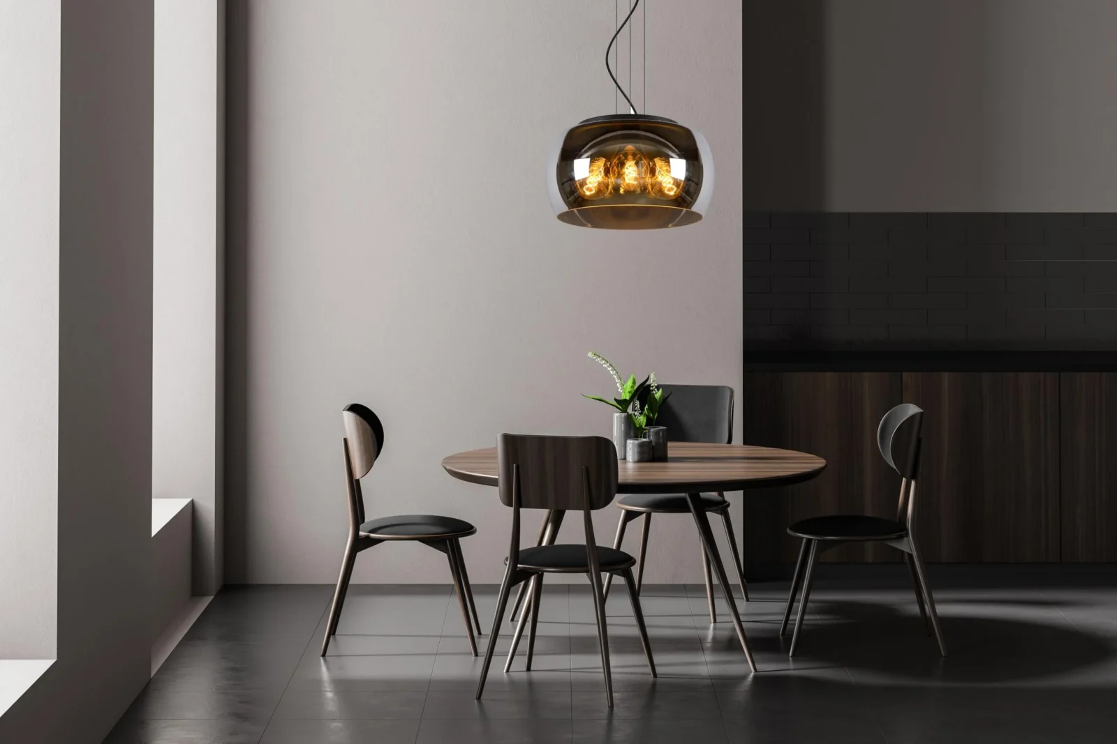Lucide OLIVIA - Zu00e1vesnu00e9 svetlo - u00d8 40 cm - 3xE27 - Smoke Grey