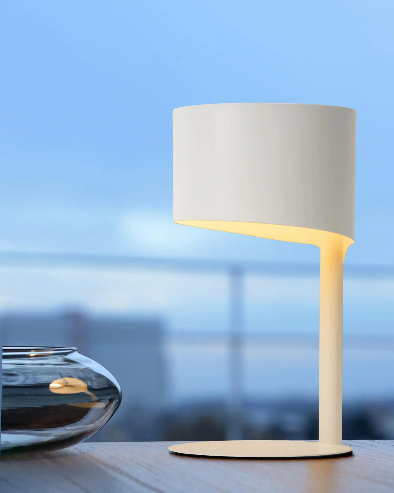 Lucide KNULLE - Stolnu00e1 lampa - u00d8 15 cm - 1xE14 - biela